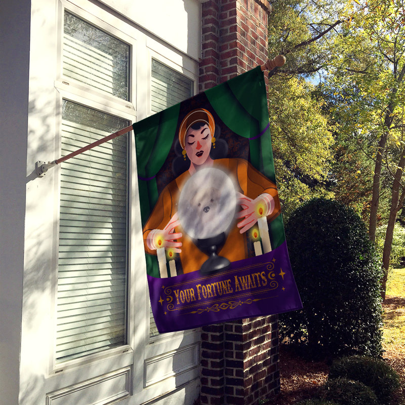 Drapeau de maison d'Halloween en polyester à double face H 40 po x l 28 po