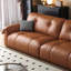 Canapé modulaire orange en cuir véritable-2145865863