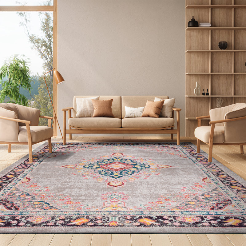 Felty Oriental Orange Area Rug, Rectangle 8' x 10'