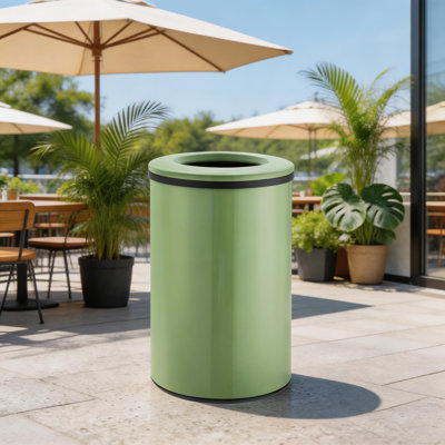 Poubelle ronde en acier inoxydable de 40 litres / 10,6 gallons avec seau intérieur amovible, poubelle de cuisine, poubelle ouverte pour le bureau, la cuisine et la salle de bain.