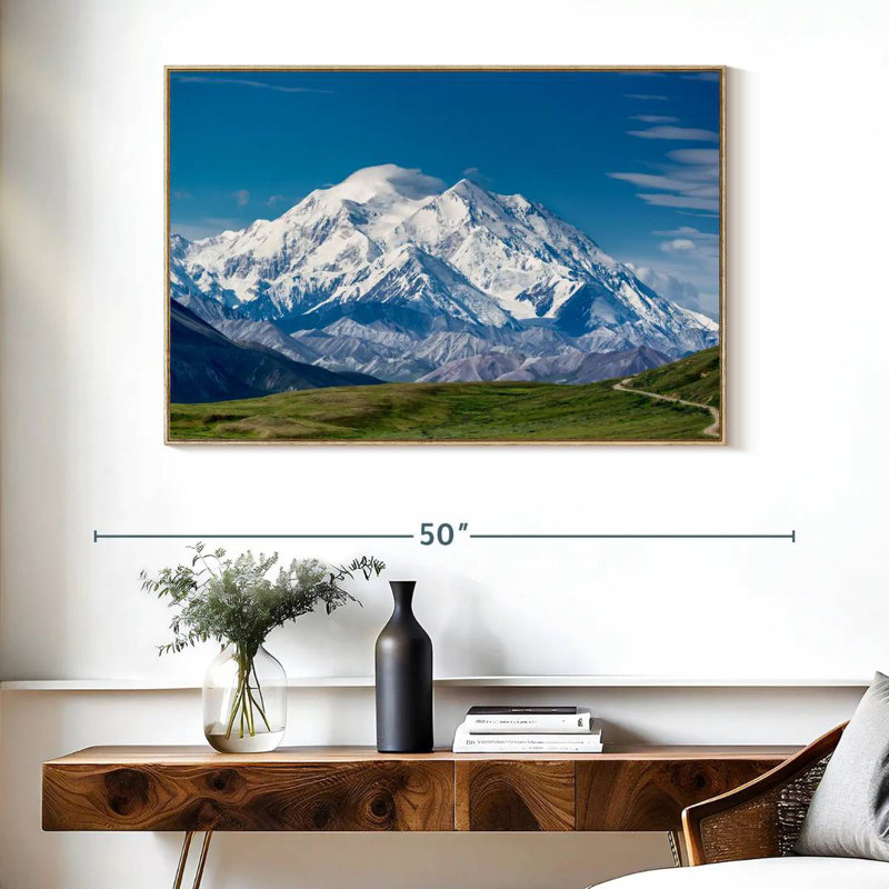 Mont McKinley Denali, Cadre flottant en bois naturel, 40 po x 27 po