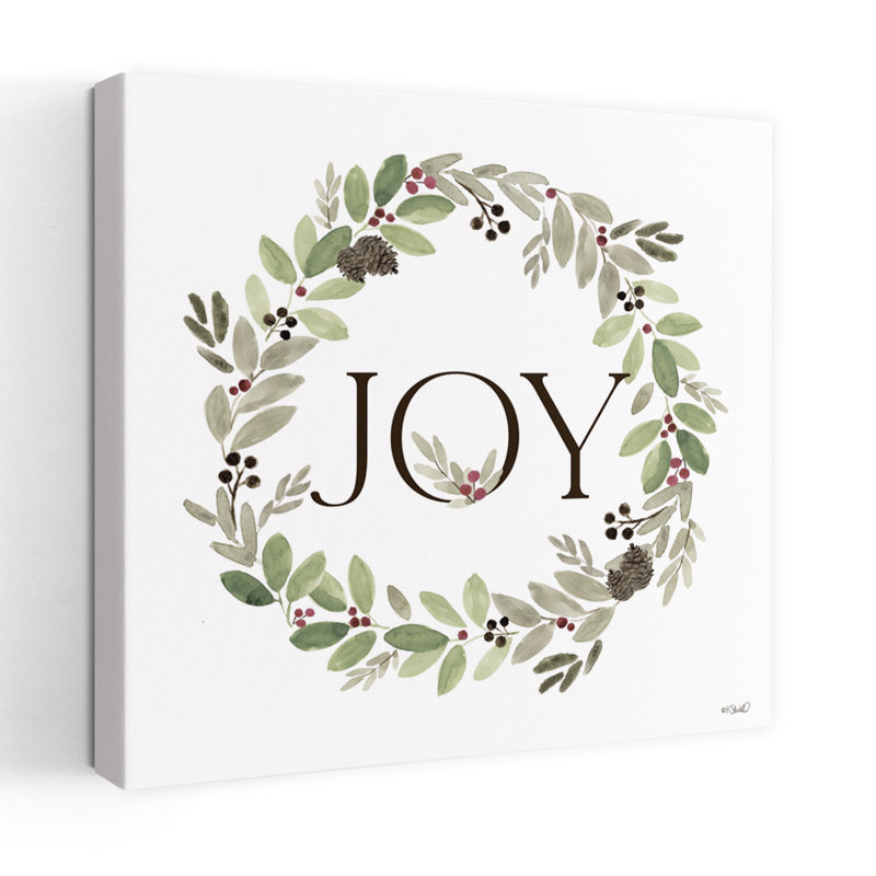 Joy, couronne, art contemporain typographique, H 18 po x l 18 po