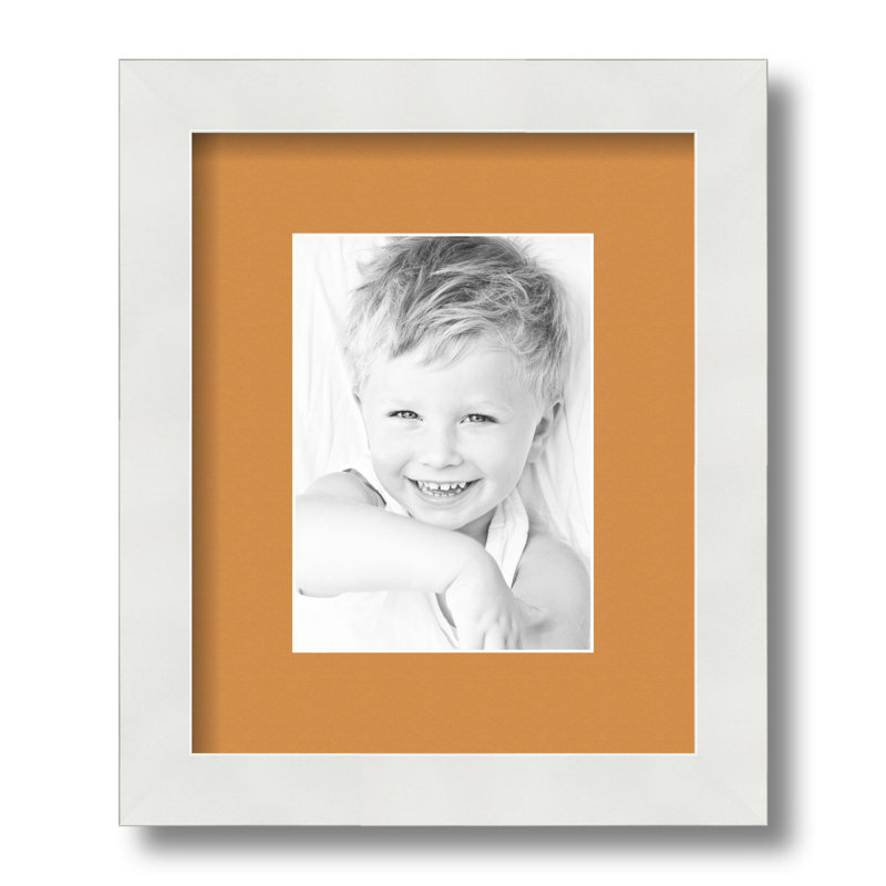 Wood Matte Picture Frame with Mat, Amber