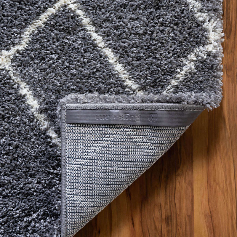 Tapis géométrique gris, Carré 4 pi 1 po