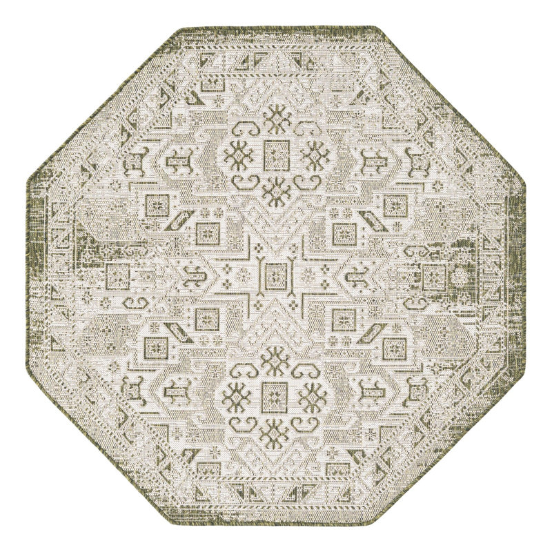 Alvenia Indoor / Outdoor Rug, Octagon 5'3" x 5'3"