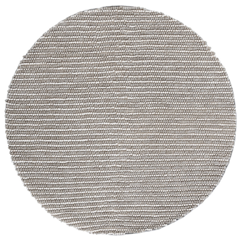 Natura 287 Flatweave Wool/Cotton No Pattern Rug in Gray/Ivory, Round 6'