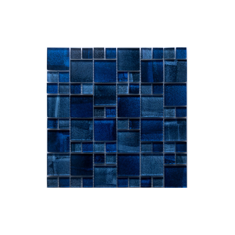 Swimming Pool Series Glass Mosaic Tile, Deep Sea Blue