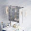 Armoire à pharmacie biseautée à miroir pour salle de bain 32 "x 30" avec tablettes réglables en verre-1533157143