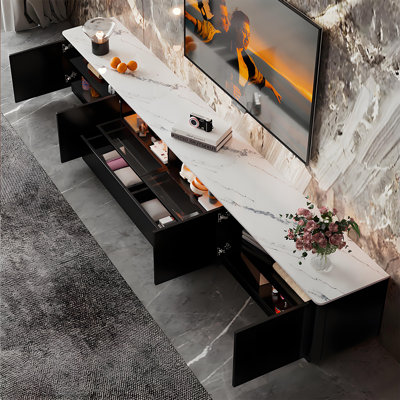 110.24" Modern minimalist sintered stone TV console