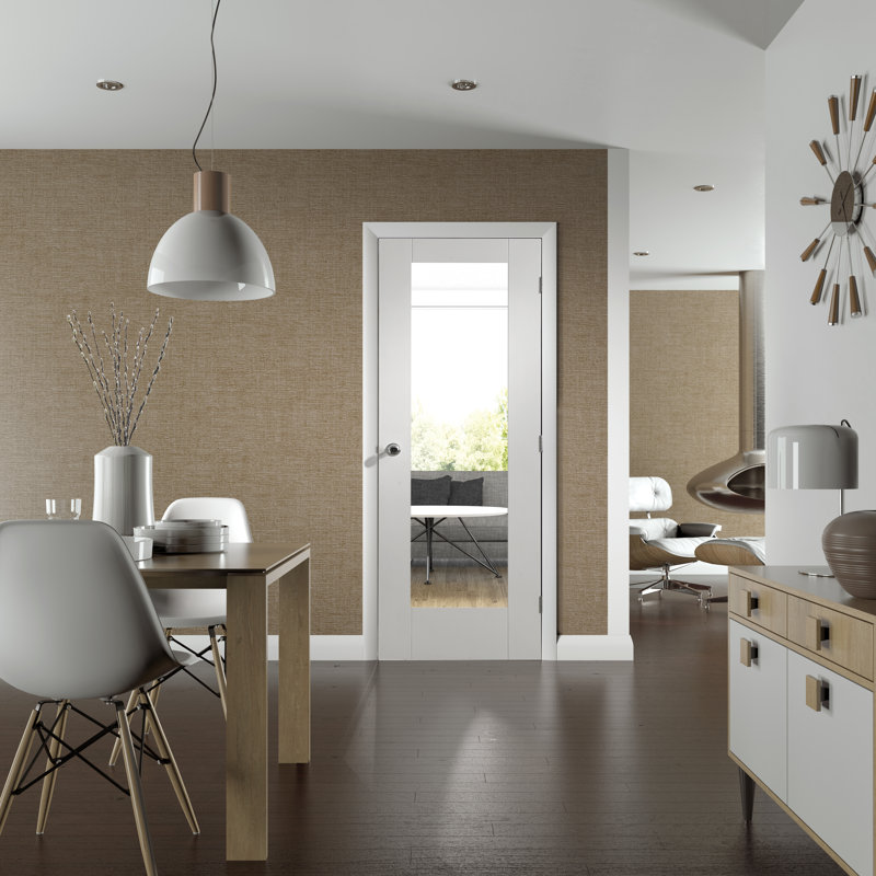 Internal Glazed White Primed Pattern 10, 1981mm H x 306mm W x 35mm D