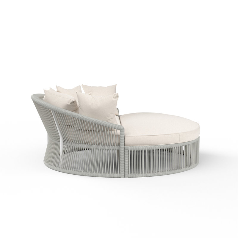67" Wide Miami Patio Daybed, Echo Ash Sunbrella®, Gray