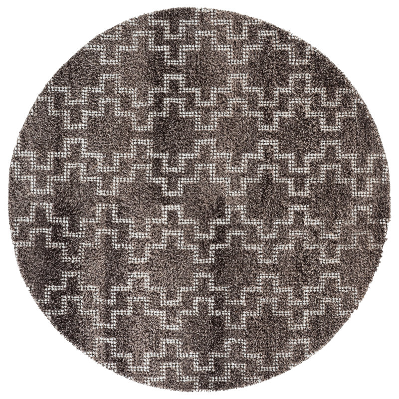 Vermont 125 Hand Woven Pet Yarn Pile Geometric Rug, Round 6'