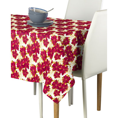 Lovell Poinsettia Glitter Tablecloth