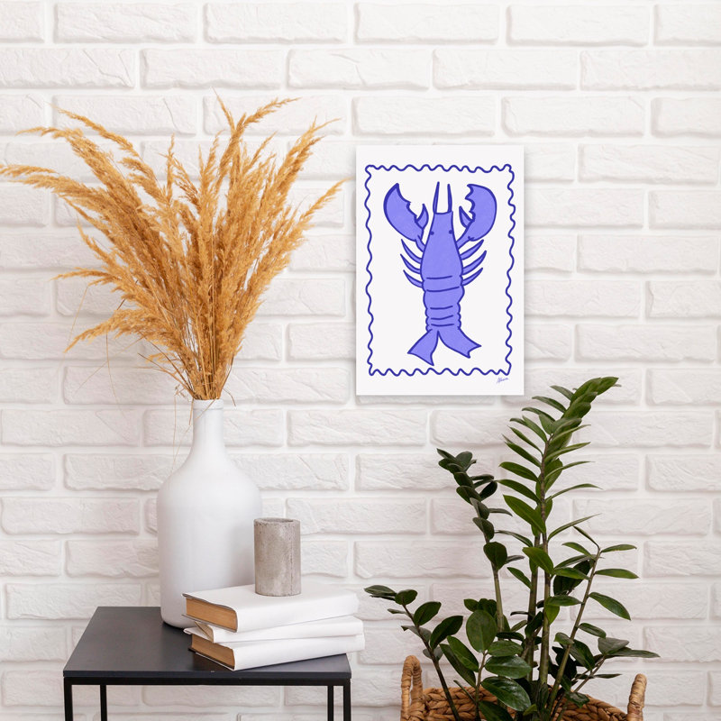 Blue Lobster Contemporary Lobster Nature Ocean Wall Art Print by Athene Fritsch - Wrapped Canvas Print, 45.72cm H x 30.48cm W