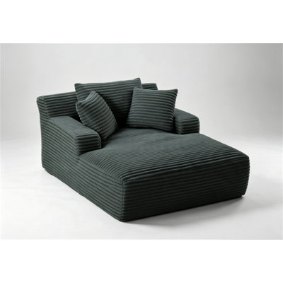 Oversized Chaise Lounge Chair Indoor, Corduroy Upholstered Modern Sofa Couch, No Assembly Required, Comfy Sleeper for Living Room, Office