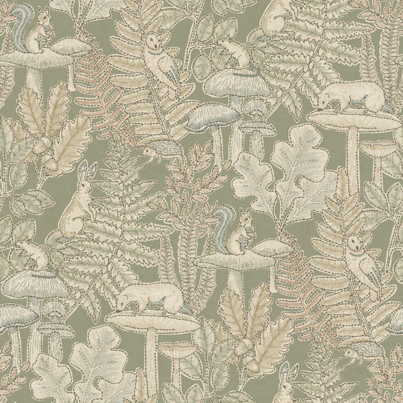 Papier peint Holt Sage Woodland, Vert