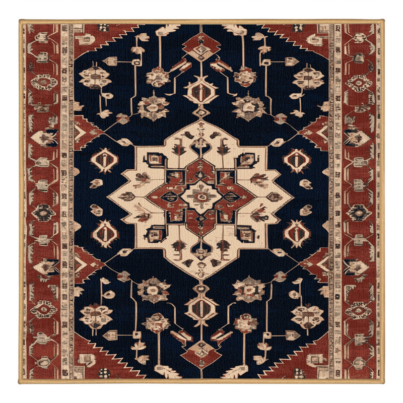 Tapis brun lavable à la machine, Carré 7 pi