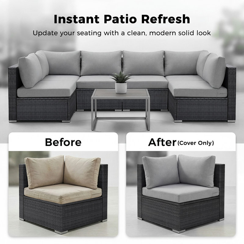 Housses de remplacement pour housses de coussins d'extérieur pour groupes spécifiques, Ensemble de 6 sièges / 14 pièces