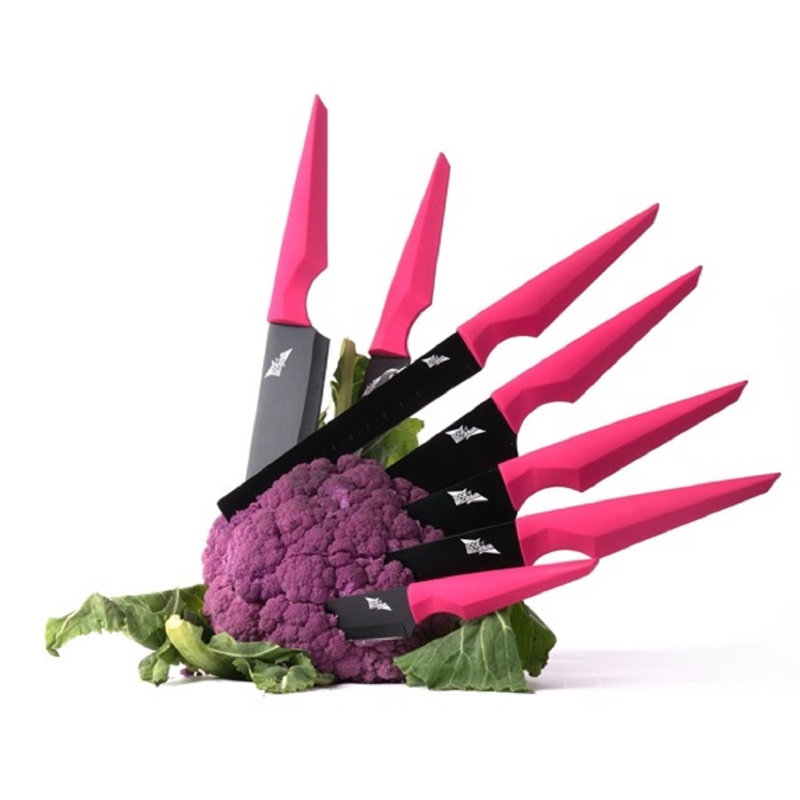 Edge Of Belgravia Precision 6 Piece Stainless Steel Assorted Knife Set, Pink