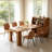 7-Piece Multifunctional Folding Dining Table With Side Cabinet Storage Accommodates 6-8 People Space-Saving 2-In-1 Design Features Sliding Glass Doors Ideal For Kitchens And Living Rooms-163863823-163863822