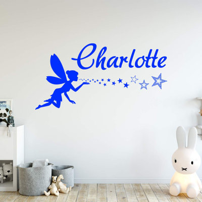Décalcomanie murale personnalisable nom personnalisé fée