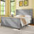 Bed Frame, Chenille Upholstered Platform Bed with Double-row Nailhead Design-895792361-895792357