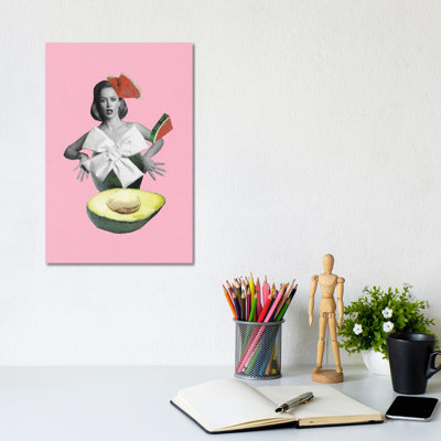 Roly-Poly Avocado by Kiki C Landon - Wrapped Canvas Print