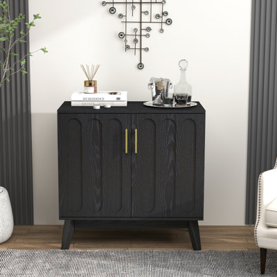 Chisholm Spacious Fluted Sideboard With Solid Wood Legs & Functional Storage - Kitchen Mid Century Modern Cabinet Ample Space Living Room