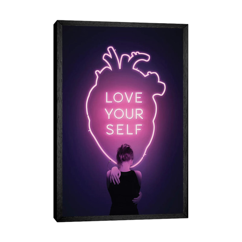 Love Yourself by Enkel Dika - Print on Canvas, Black Framed, 66.04 cm H x 45.72 cm W