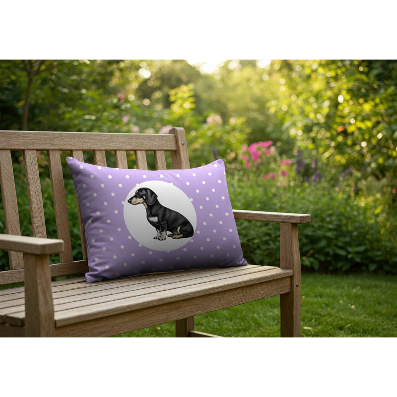 Coussin réversible intérieur / extérieur Dachshund Dog, 20 po x 14 po, Lavande