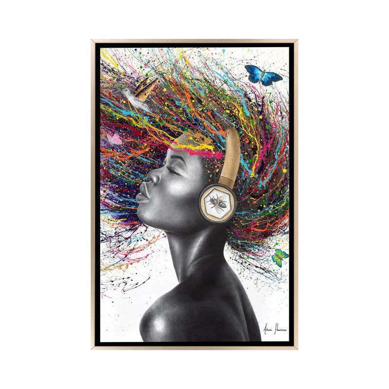 «Her Dreamy World», reproduction d'art murale encadrée, Champagne, Reproduction encadrée sans passe-partout