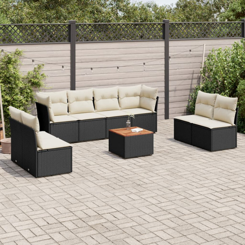 Vidaxl Garden Sofa Set Black