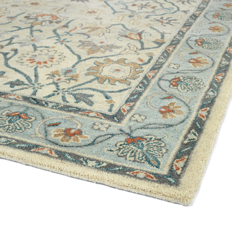 Tapis oriental ivoire en laine touffeté à la main Chisolm, Rectangle 2 pi x 3 pi