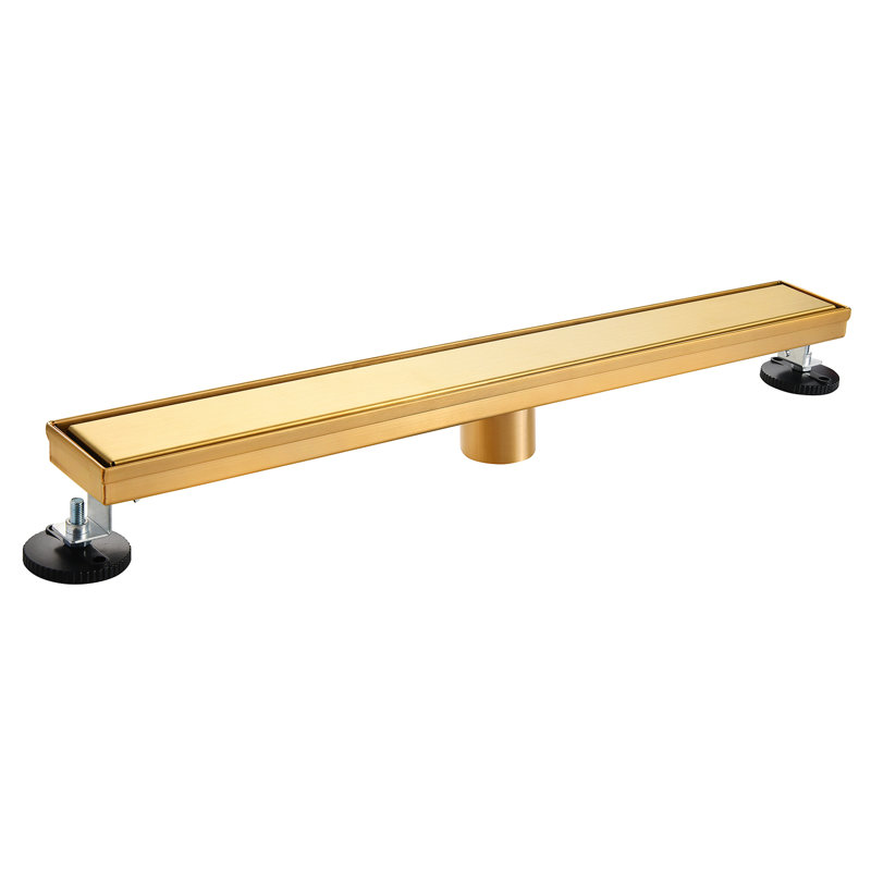 Kingston Watercourse 48-Inch Linear Shower Drain, Brushed Brass