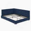 Structure de lit double capitonnée capitonnée, structure de canapé-lit avec dossier et accoudoirs confortables, lit double pour chambre à coucher, salon, velours, bleu foncé (80,5 po x 59 po x 30,5 po)