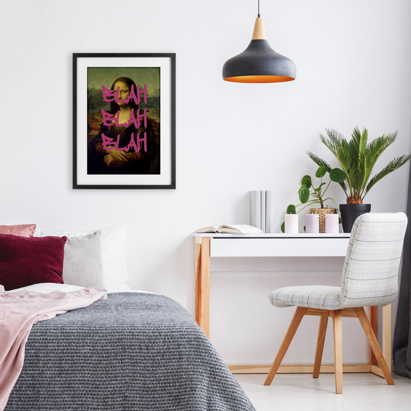«Graffiti Over Mona Lisa», reproduction encadrée sous verre, conception de maîtres Redux, H 20 po x l 14 po