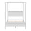 Lit plateforme à baldaquin Calder Queen en pin massif de style Mid-Century avec pieds fuselés-135444829-135444830