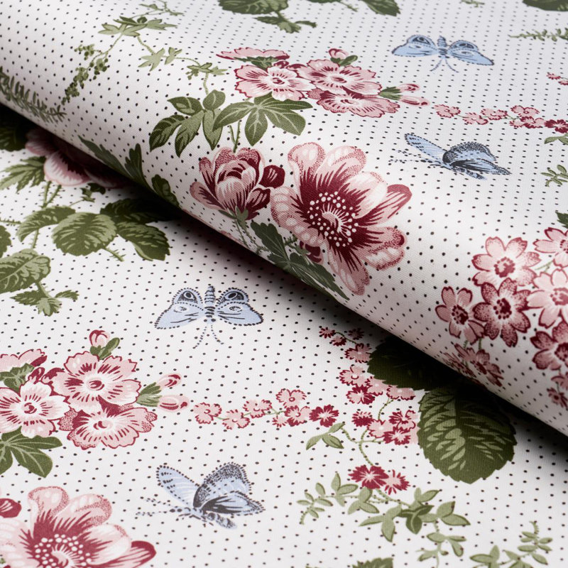 Schumacher X Rita Konig Sibyl Chintz Fabric, Rose