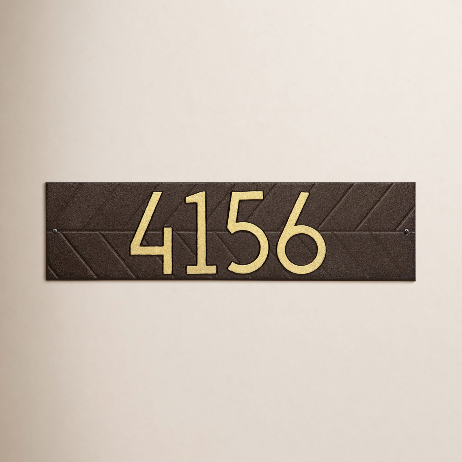 Mid-Century Modern Wall Plaque, Yes, Aged Bronze/Gold