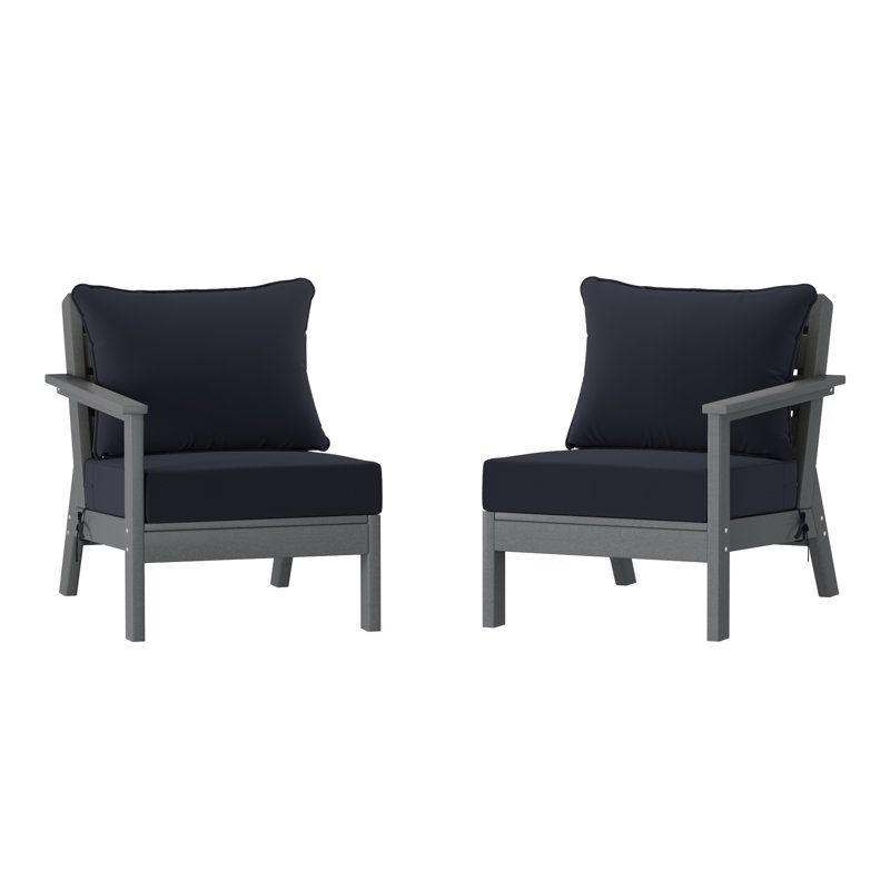 Ensemble de sièges profonds avec coussins, Marine, Grey