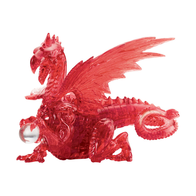 Dragon 3D en cristal, Rouge