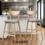 Ensemble de 2 chaises de bar en bois, tabourets à hauteur de comptoir avec dossier-110898519-110898521