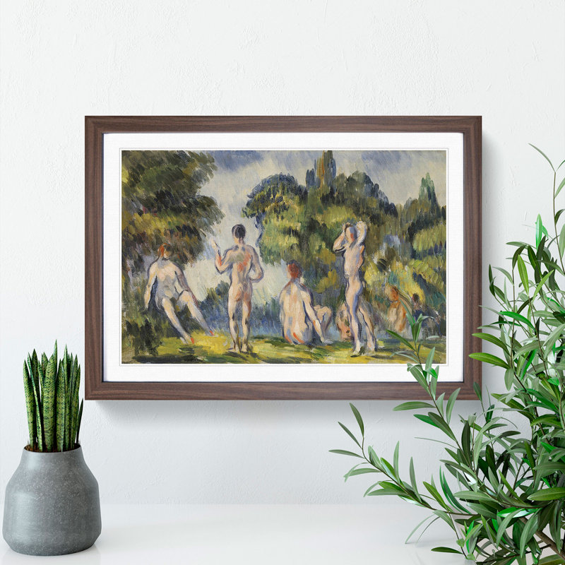 Bathers Vol.4 by Paul Cezanne - Picture Frame Painting, 27cm H x 36cm W x 2cm D, Walnut Framed