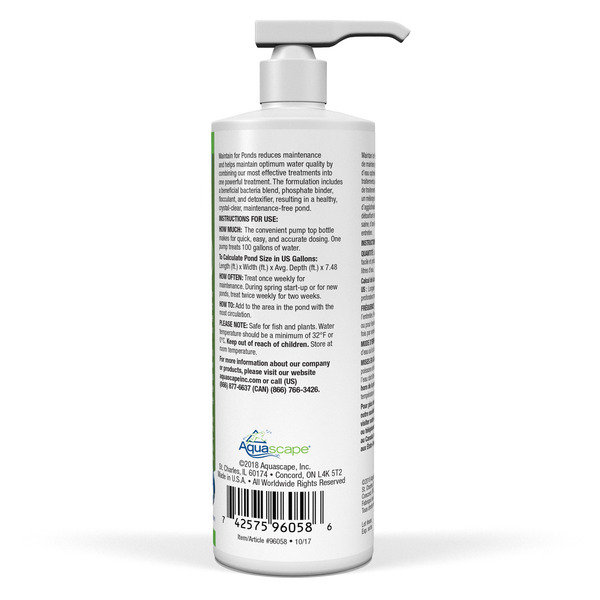 Maintain for Ponds Algues Control, 16 oz / 473 ml 
