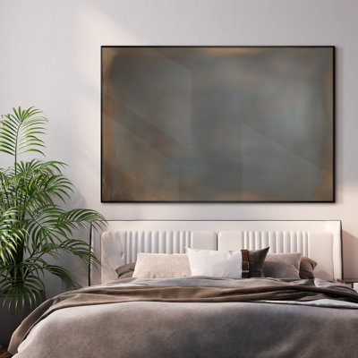Extra Large Wall Art Fabric Print - Bronze and Charcoal Neutral Gradient Abstract Artwork Decor for Living Room or Bedroom - "Frame Assembly Required (Unfinished Frame)"