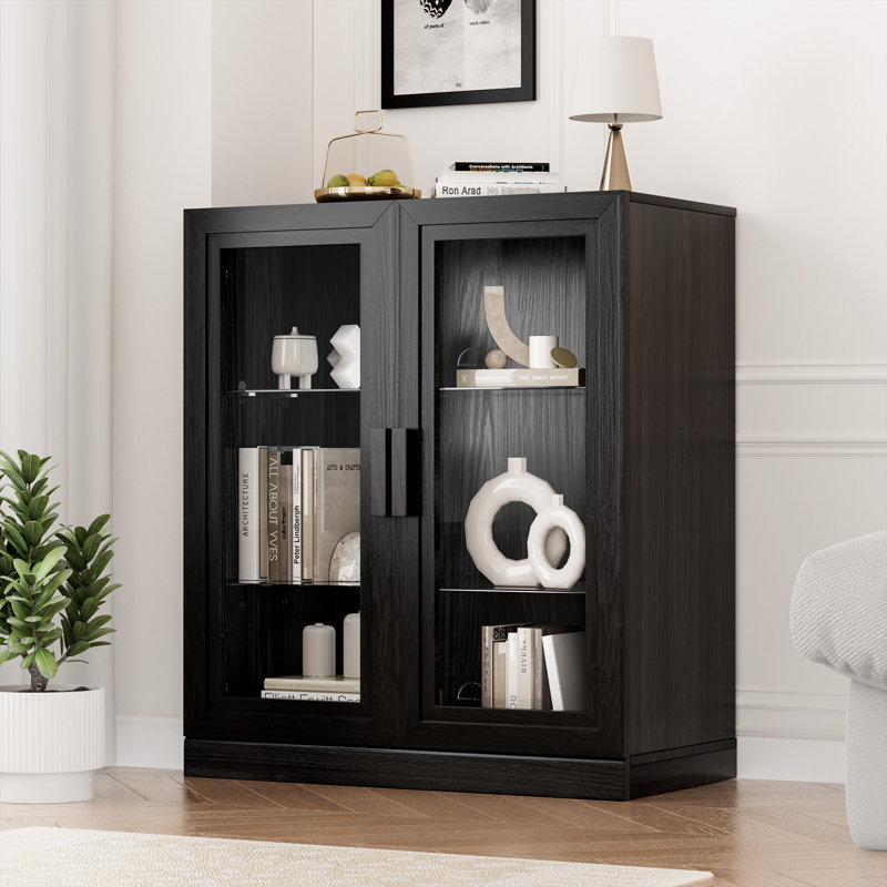 Campeaux Storage Cabinet, 36" H x 31" W x 16“ D, Black