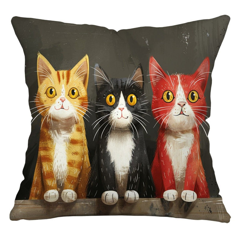 Cotton Blend Reversible Throw Pillow, 20"H x 20"W
