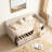 Twin Size Upholstery Daybed with Trundle Bed and Two Storage Drawers,Flat Arms with Pocket-1339366862