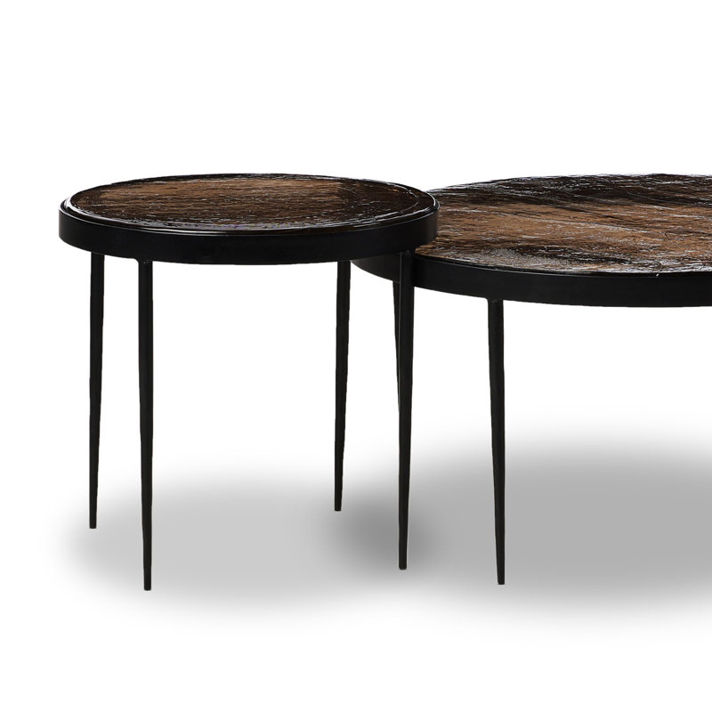 Yoko Nesting Coffee Table, Smoked Brown Cast Glass