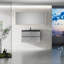 Meuble-lavabo mural flottant avec lavabo, meuble-lavabo mural de style moderne avec lavabo en quartz-495416678
